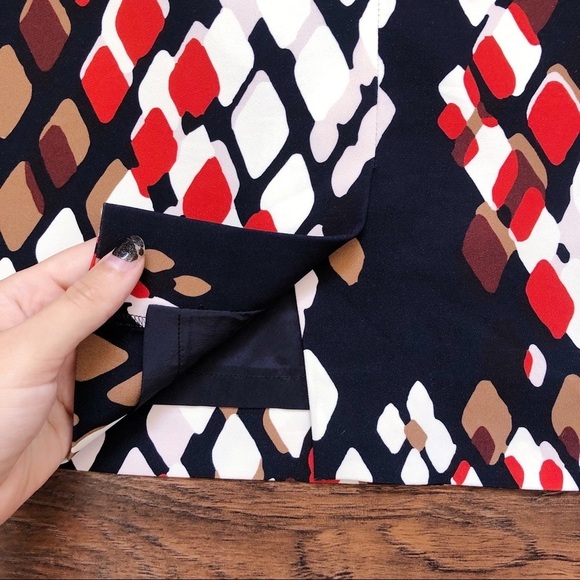 BOSS • Vilea 1 Skirt pencil slim abstract snake print red tan black white - Picture 12 of 14